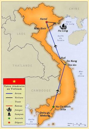 Carte du Vietnam.