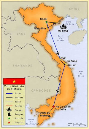 Carte du Vietnam.