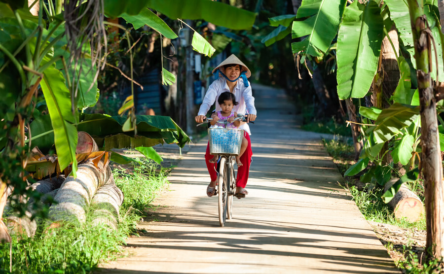 maman enfant vélo cocotier.