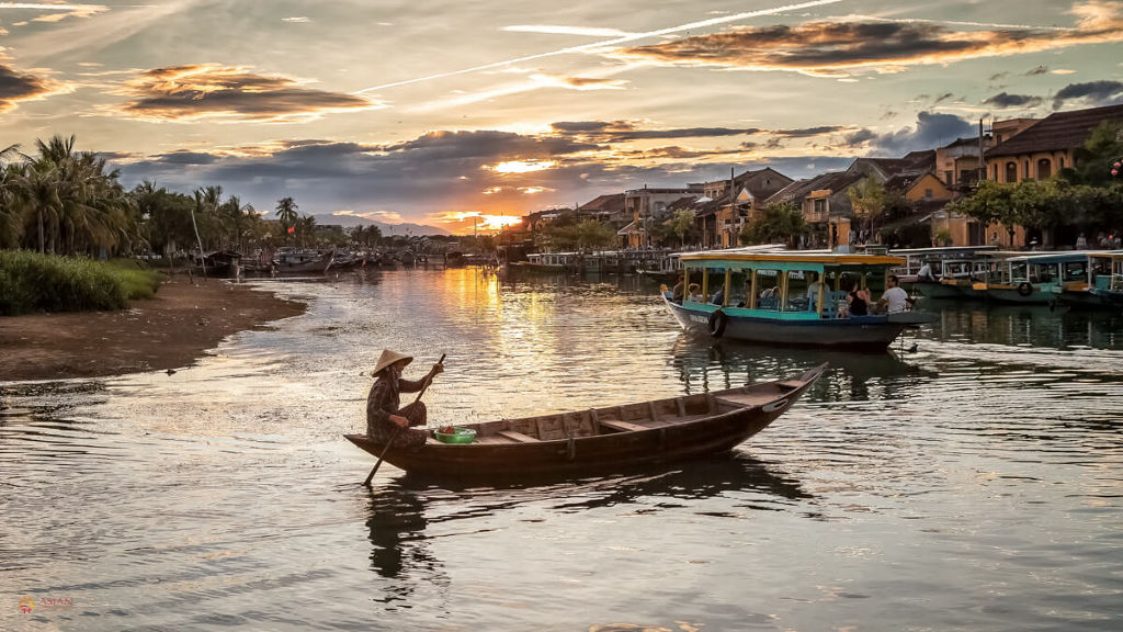 Rivière sur les bords de Hoi An au Vietnam.