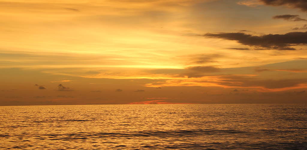 Coucher de soleil au Vietnam.